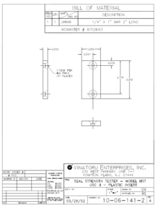 drawing of usc ii plastic insert