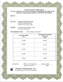 sample certificate of compliance