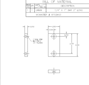 usc ii plastic insert drawing